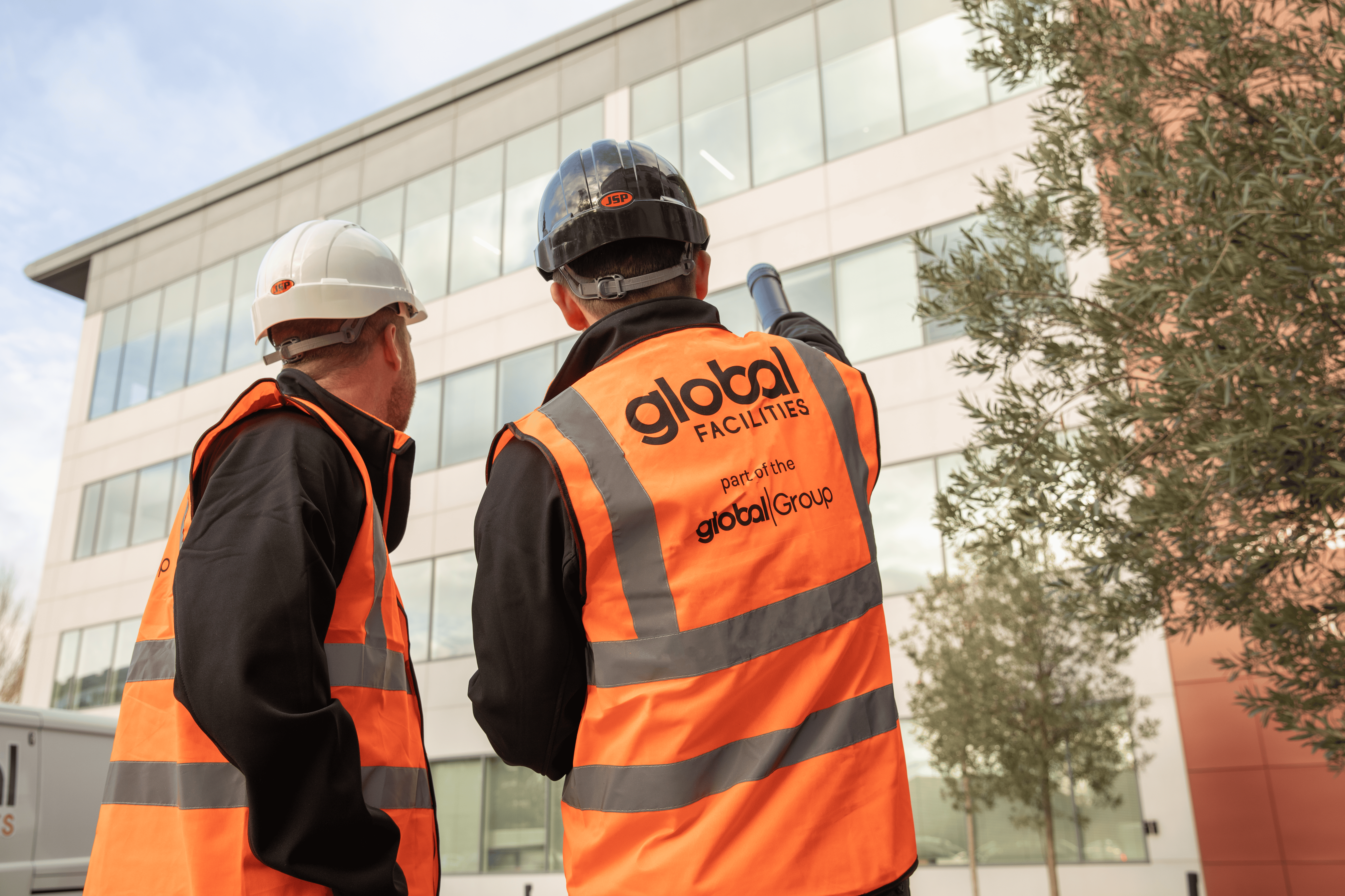 Global Facilities Management Company Team Members in High Vis